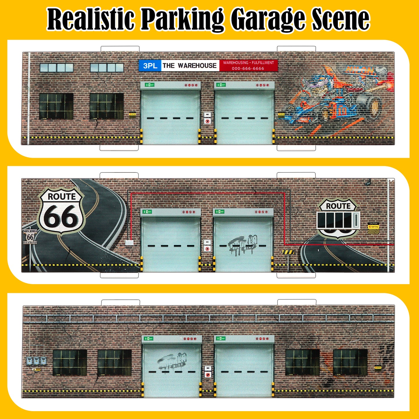 Saichotoy 1/64 Cars Parking Garage with Lights, Hot Wheels Storage and Display Case