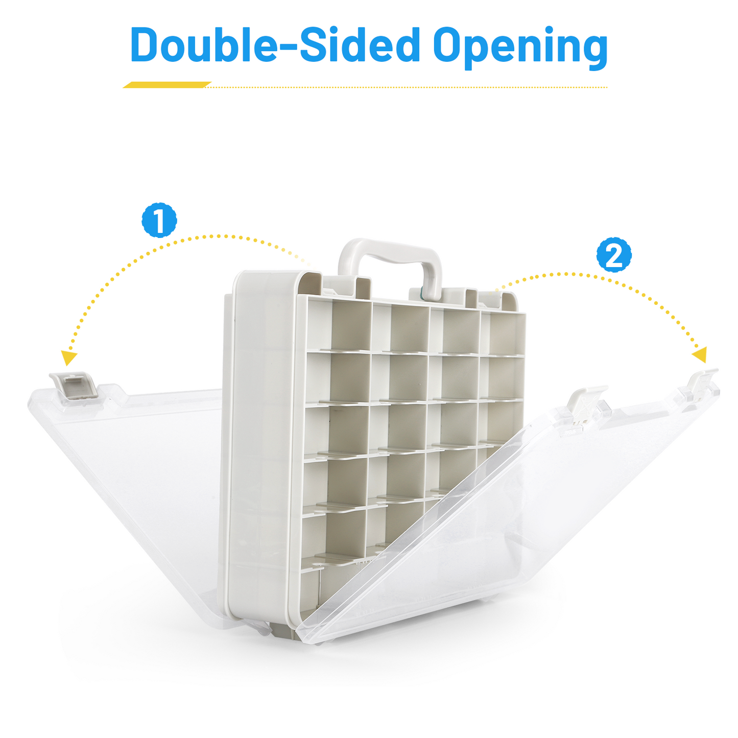 Saichotoy Hot Wheels Storage Box for 1/64 Scale Cars,  48-Slot Double-Sided Transparent Organizer with Built-in Adjustable Dividers & Steps Prevent Sliding