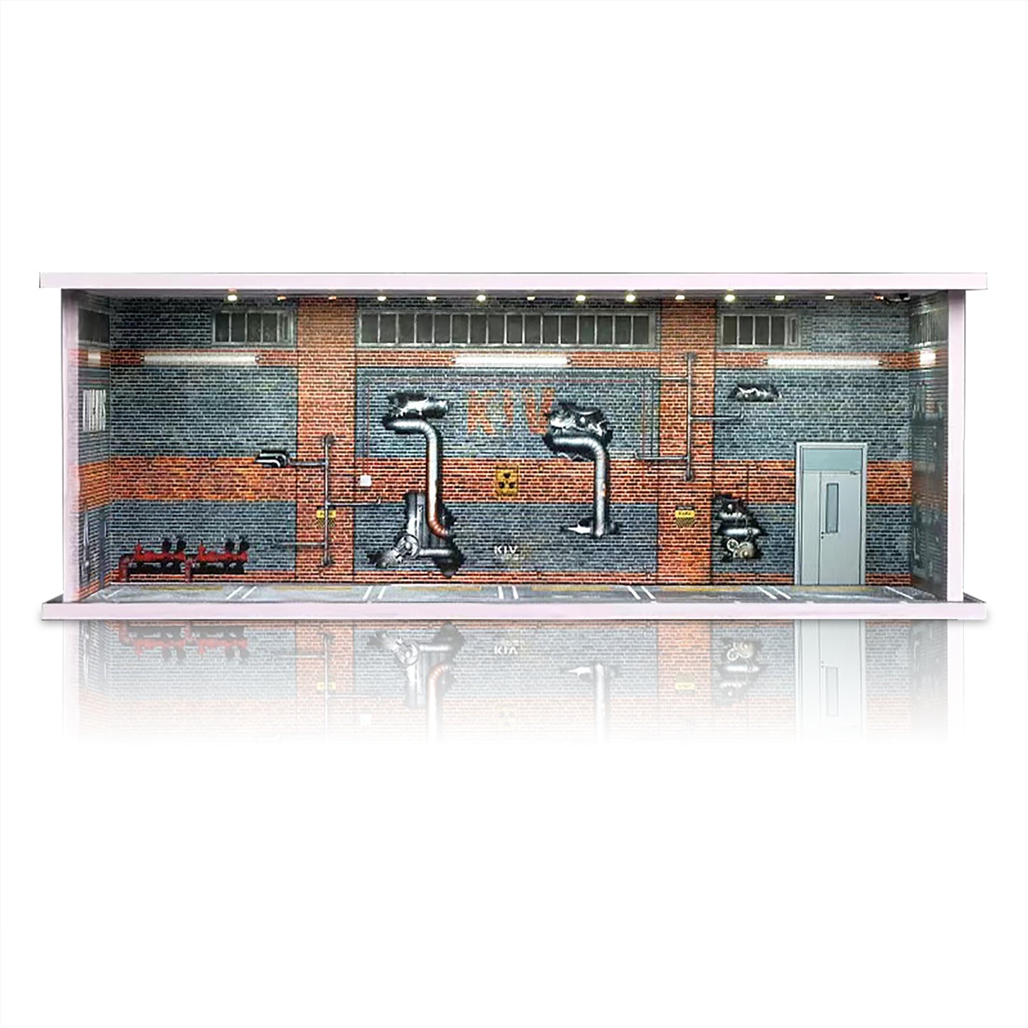 Parking Garage for 1/64 Cars with LED Lights, Display Case for Hot Wheels Cars