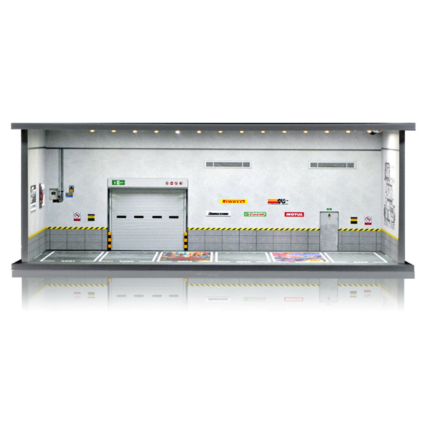 Parking Garage for 1/64 Cars with LED Lights, Display Case for Hot Wheels Cars