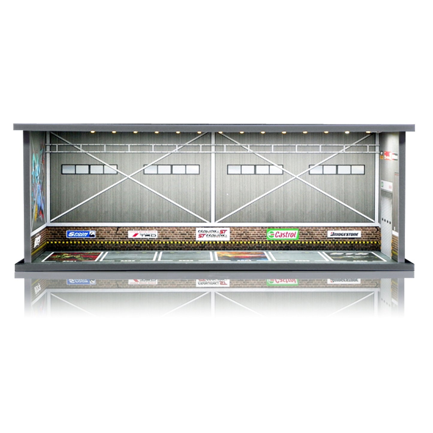 Parking Garage for 1/64 Cars with LED Lights, Display Case for Hot Wheels Cars