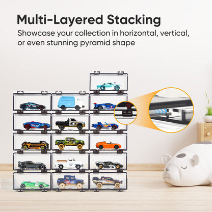 Saichotoy Hot Wheels display case, stackable design to showcase your collections