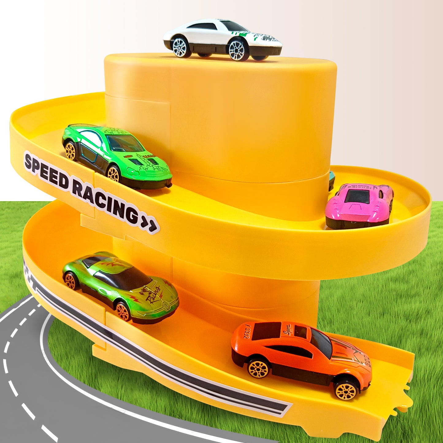 Toy Car Track Storage Set - Toddler Toys for Ages 2-5 Including 12 Diecast Cars Compatible with Hot Wheels, Plat Mat, Race Tracks, Car Ramp, Kids Birthyday Gift for 2 3 4 5 Year Old Boys