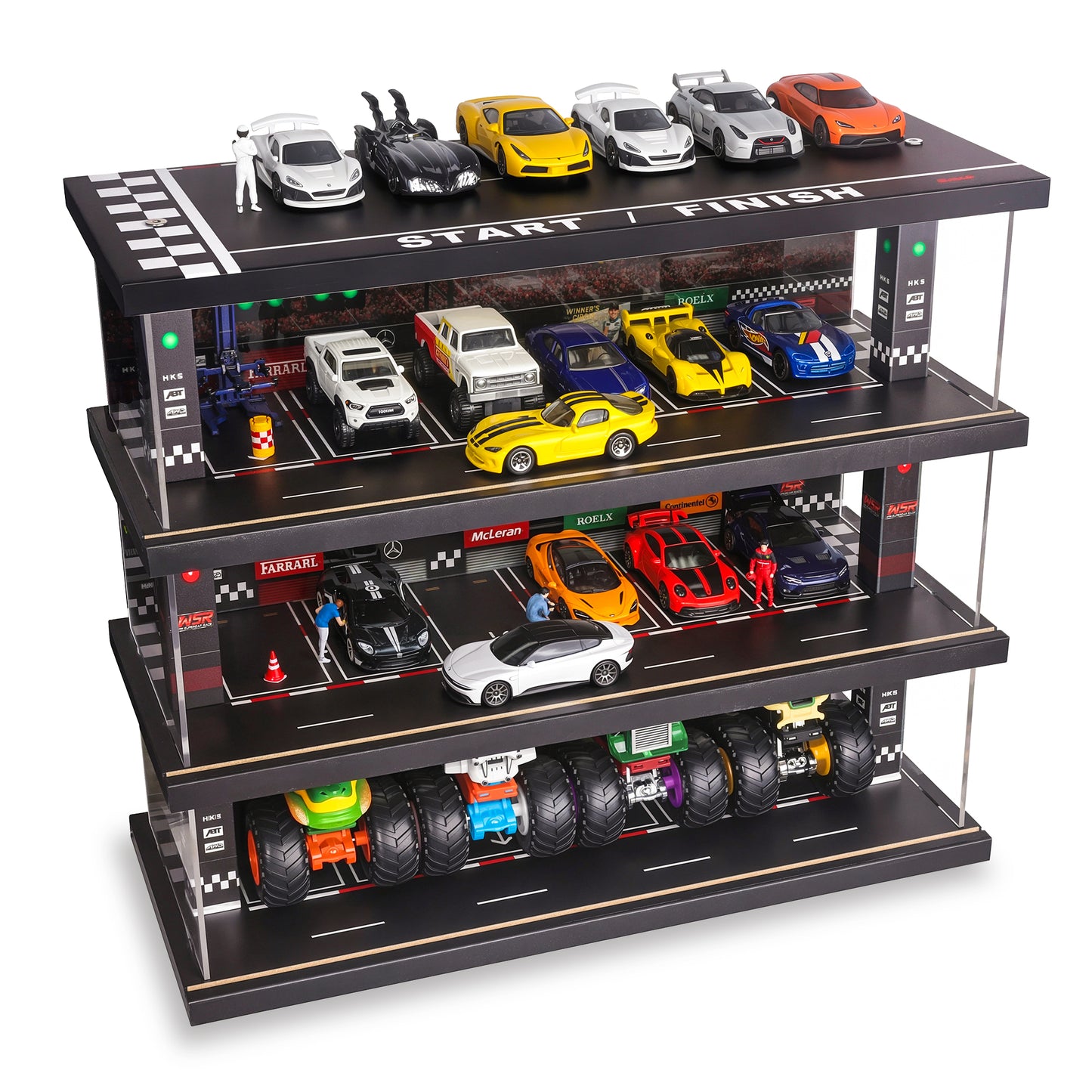 Toy Car Parking Garage with Lights (Racing Theme)