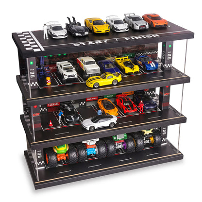 Toy Car Parking Garage with Lights (Racing Theme)