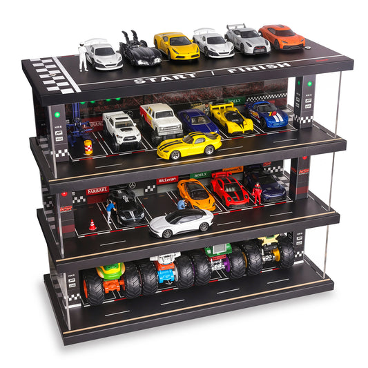 Toy Car Parking Garage with Lights (Racing Theme)