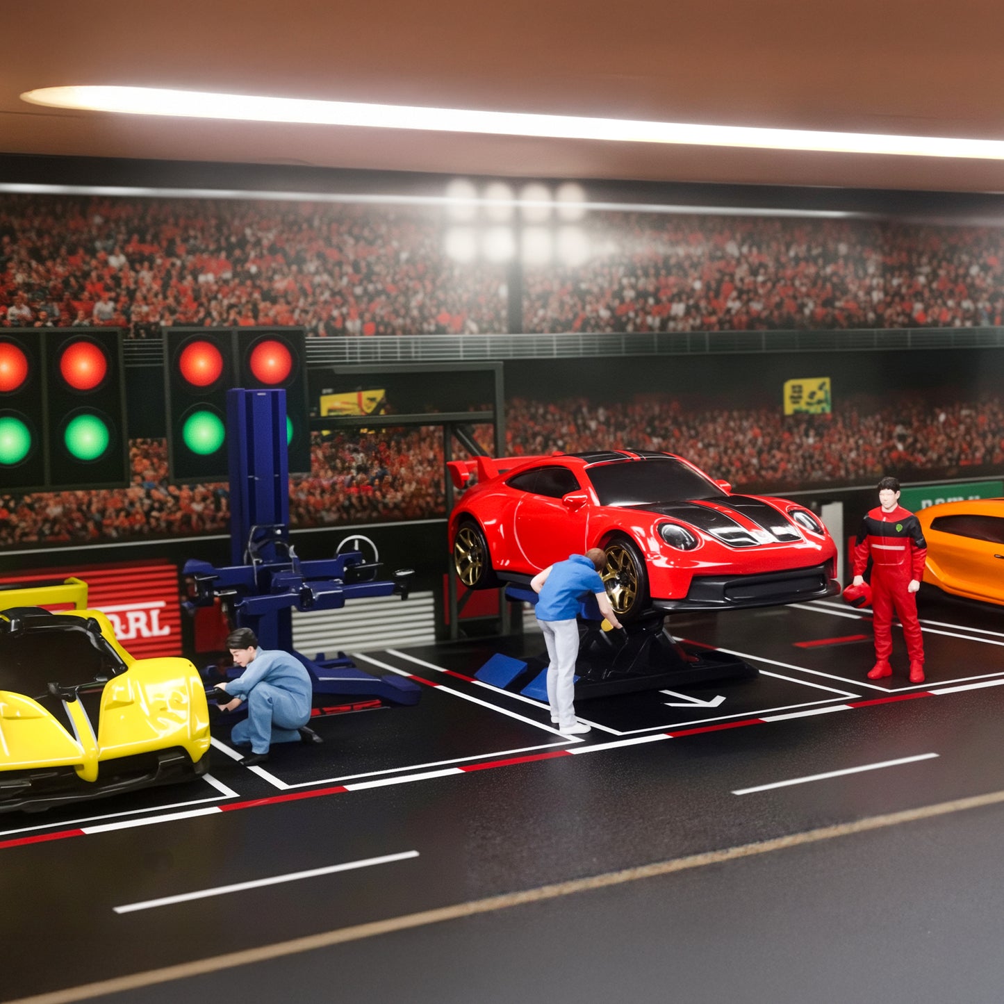 Toy Car Parking Garage with Lights (Racing Theme)