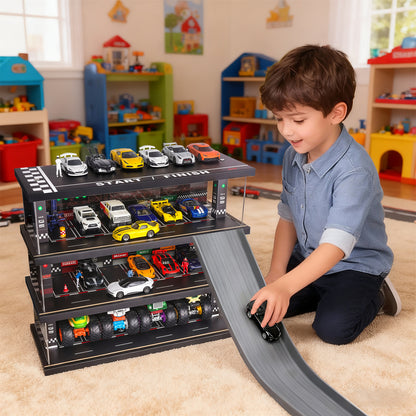 Toy Car Parking Garage with Lights (Racing Theme)