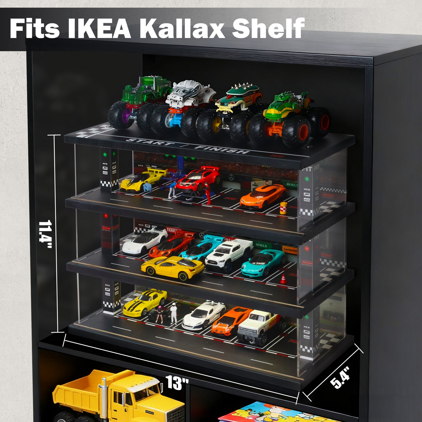 Toy Car Parking Garage with Lights (Racing Theme)