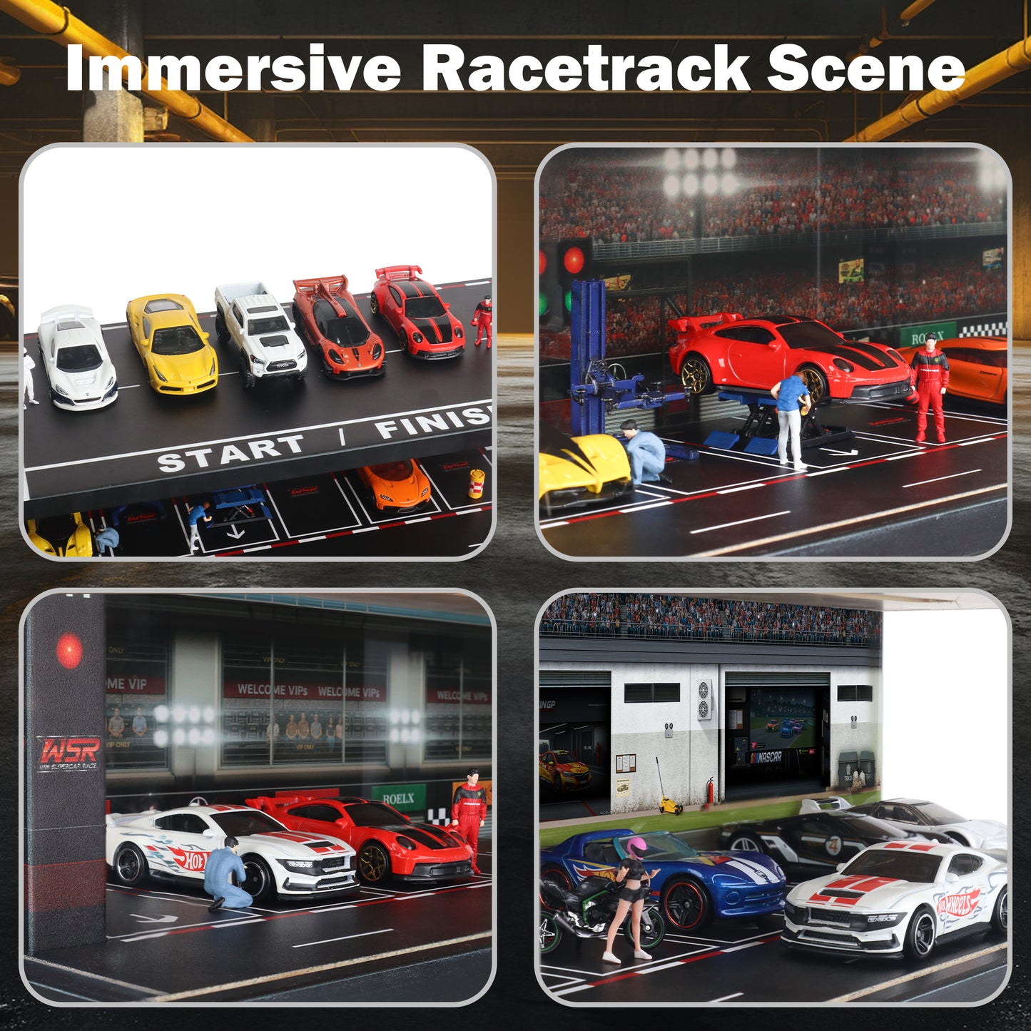 Toy Car Parking Garage with Lights (Racing Theme)