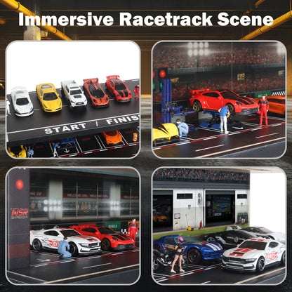 Toy Car Parking Garage with Lights (Racing Theme)