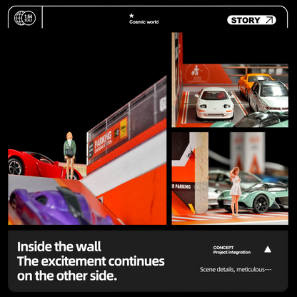 3-Level City Parking Garage Diorama with LED Lights