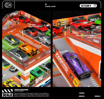 3-Level City Parking Garage Diorama with LED Lights