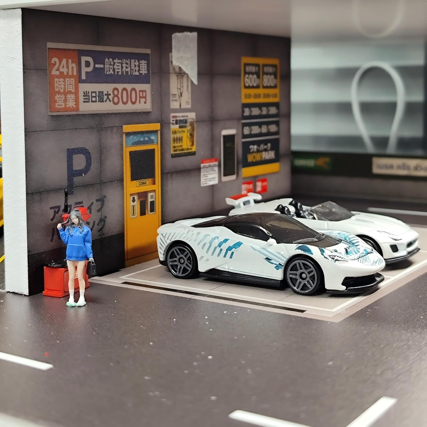 3-Level City Parking Garage Diorama with LED Lights